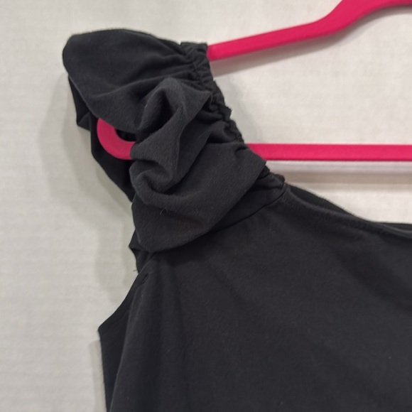 Who What Wear Black Puff Cap Sleeve Fitted Top Staple Piece Workwear Casual  XL - Picture 2 of 8